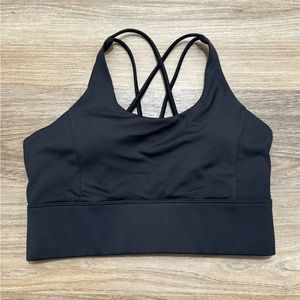 Sports Bra Spaghetti Strap Heathered black Stretch Gym Yoga Active